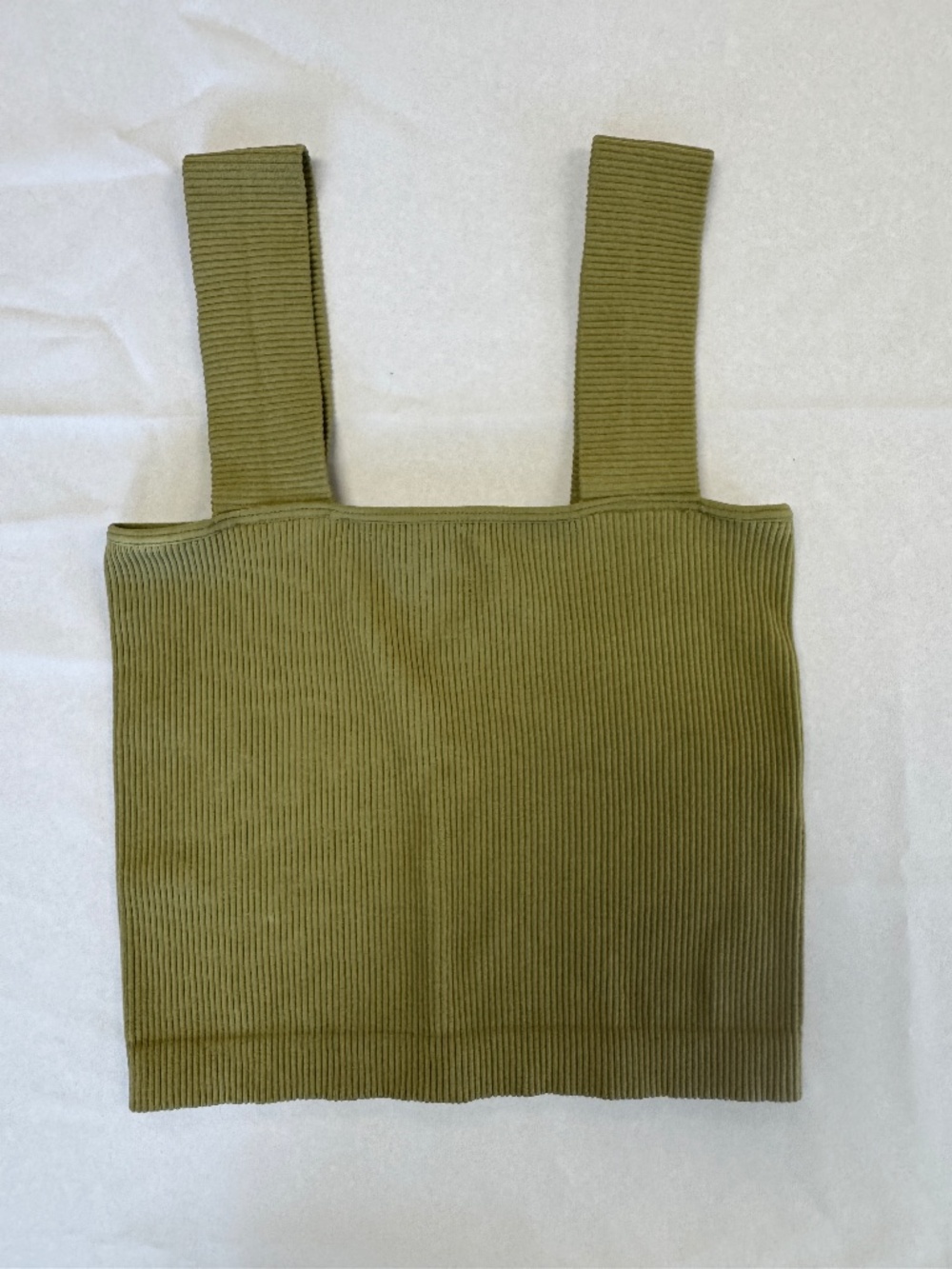 The Pants Store Green Ribbed Crop Top One Size